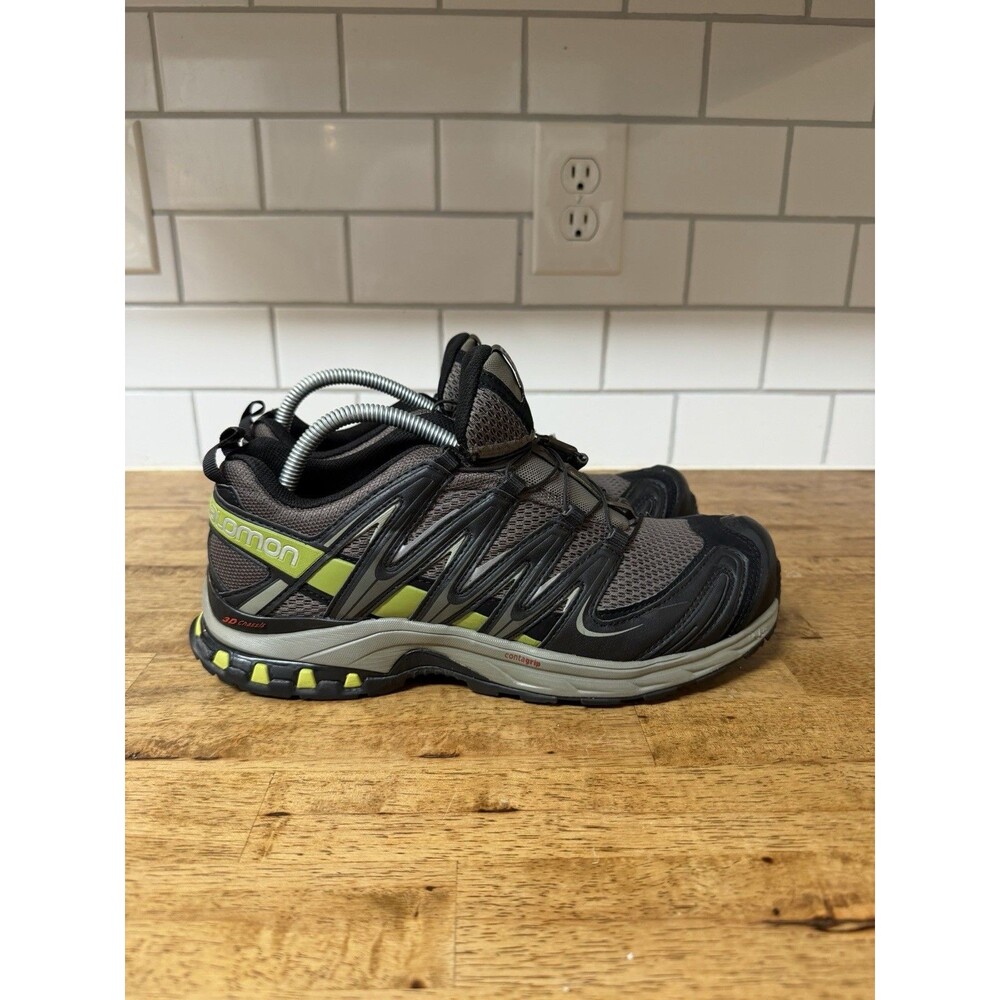 Salomon XA Pro 3D Mens 9 Quarry Lime Gray Green Outdoor Hiking Running Shoes